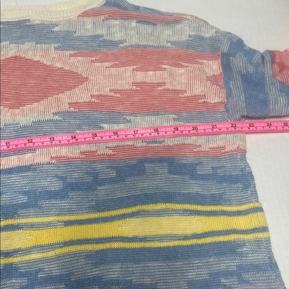 Chapss women v neck sweater Grey Blue tipped acents cotton blend size L - Picture 7 of 9